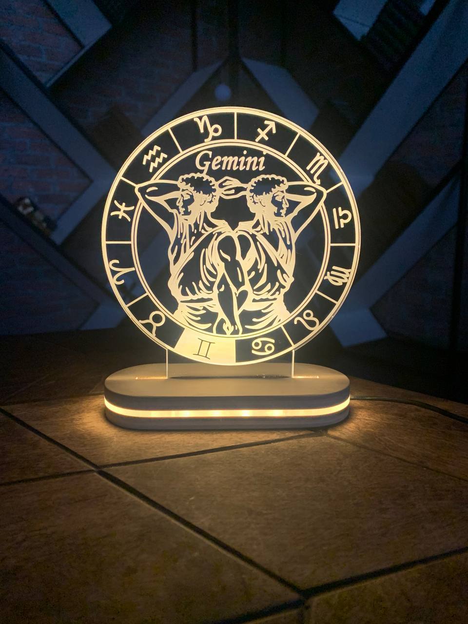 Gemini Zodiac Sign Night Light