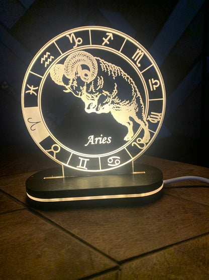 Aries Zodiac Sign Night Light